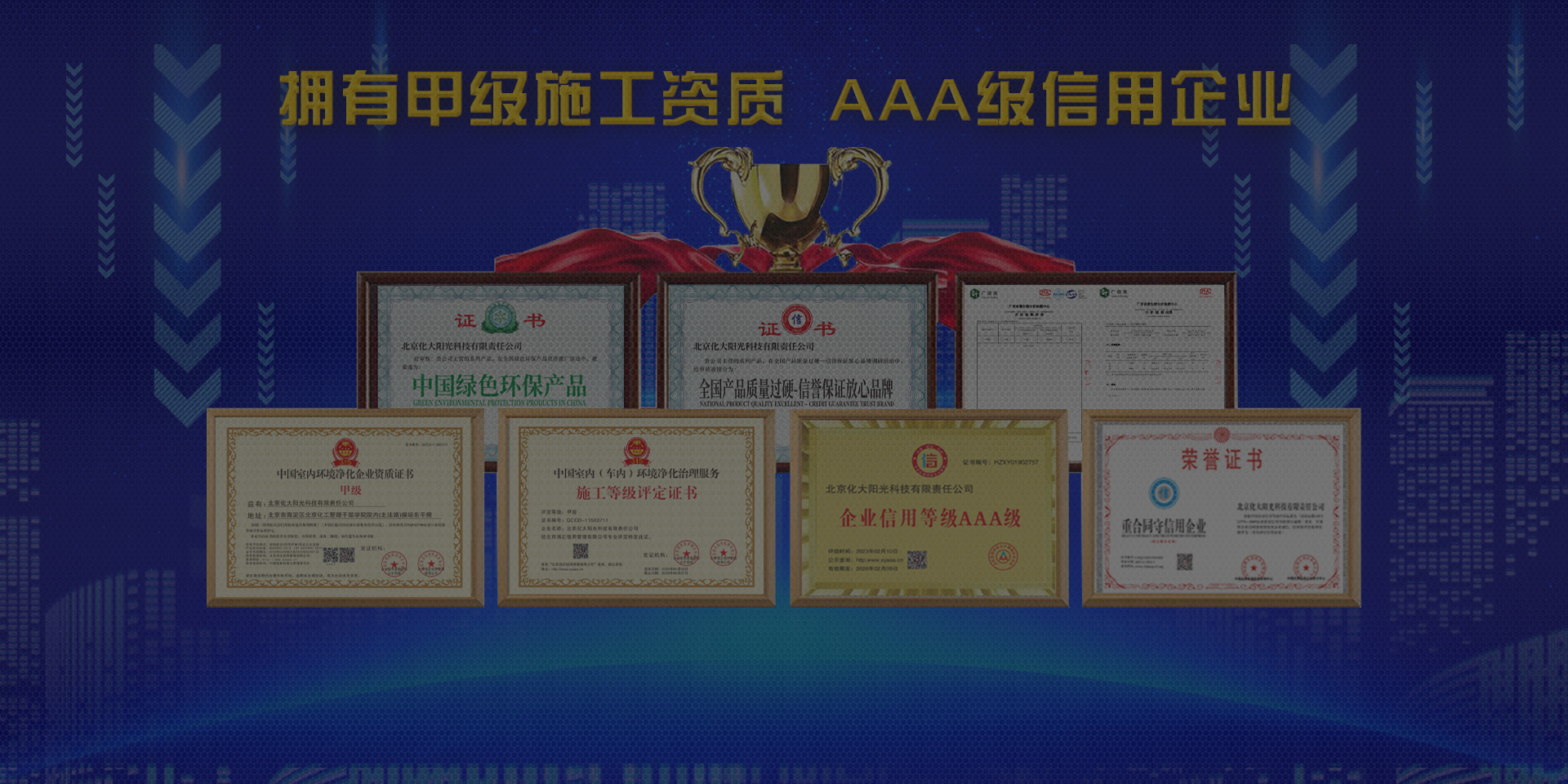 化大陽光除甲醛甲級企業資質